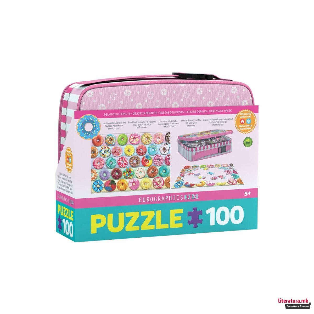 Сложувалка во торбичка за ужинка, Delightful Donuts, 100 парчиња 