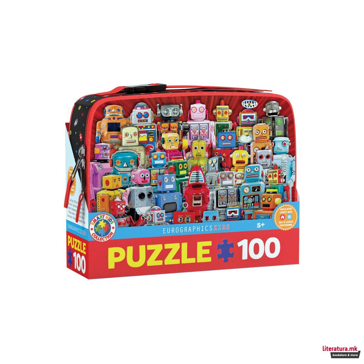 Сложувалка во торбичка за ужинка, Robots, 100 парчиња 