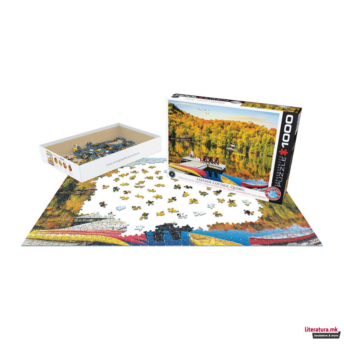 Сложувалка, Lakeside Cottage, Quebec, 1000 парчиња (Smart Cut) 