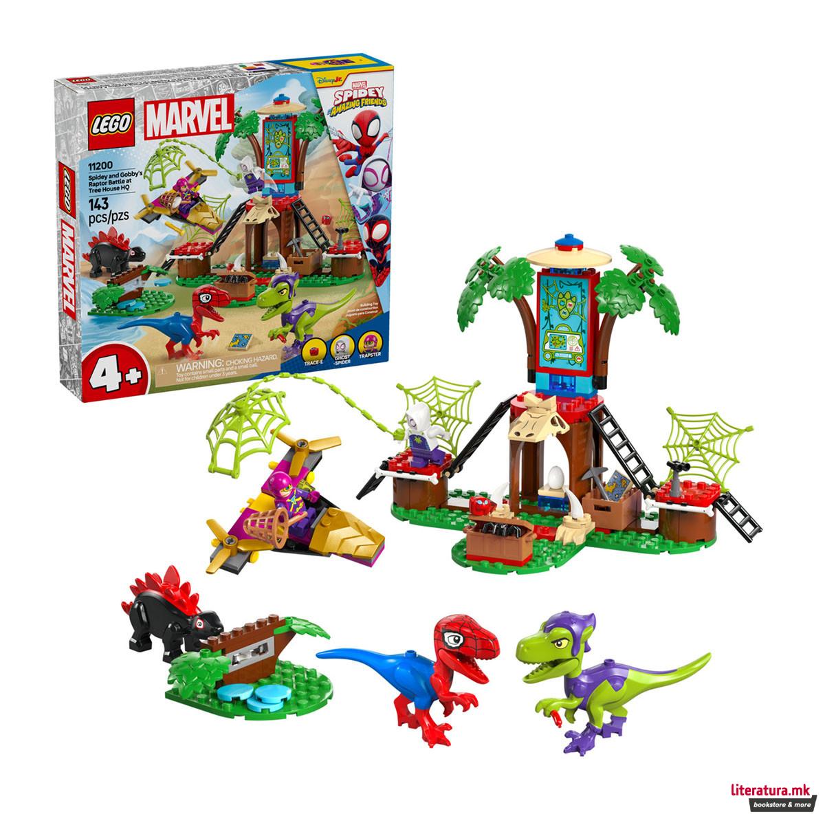 LEGO коцки, Marvel, Spidey and Gobby's Raptor Battle at Tree House HQ 