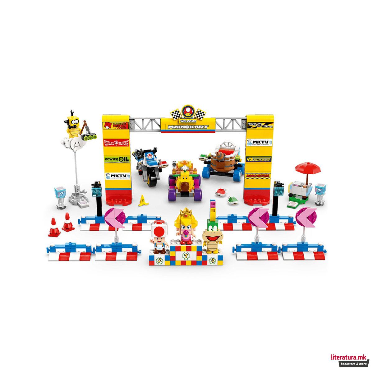 LEGO коцки, Super Mario, Mario Kart – Baby Peach & Grand Prix Set 