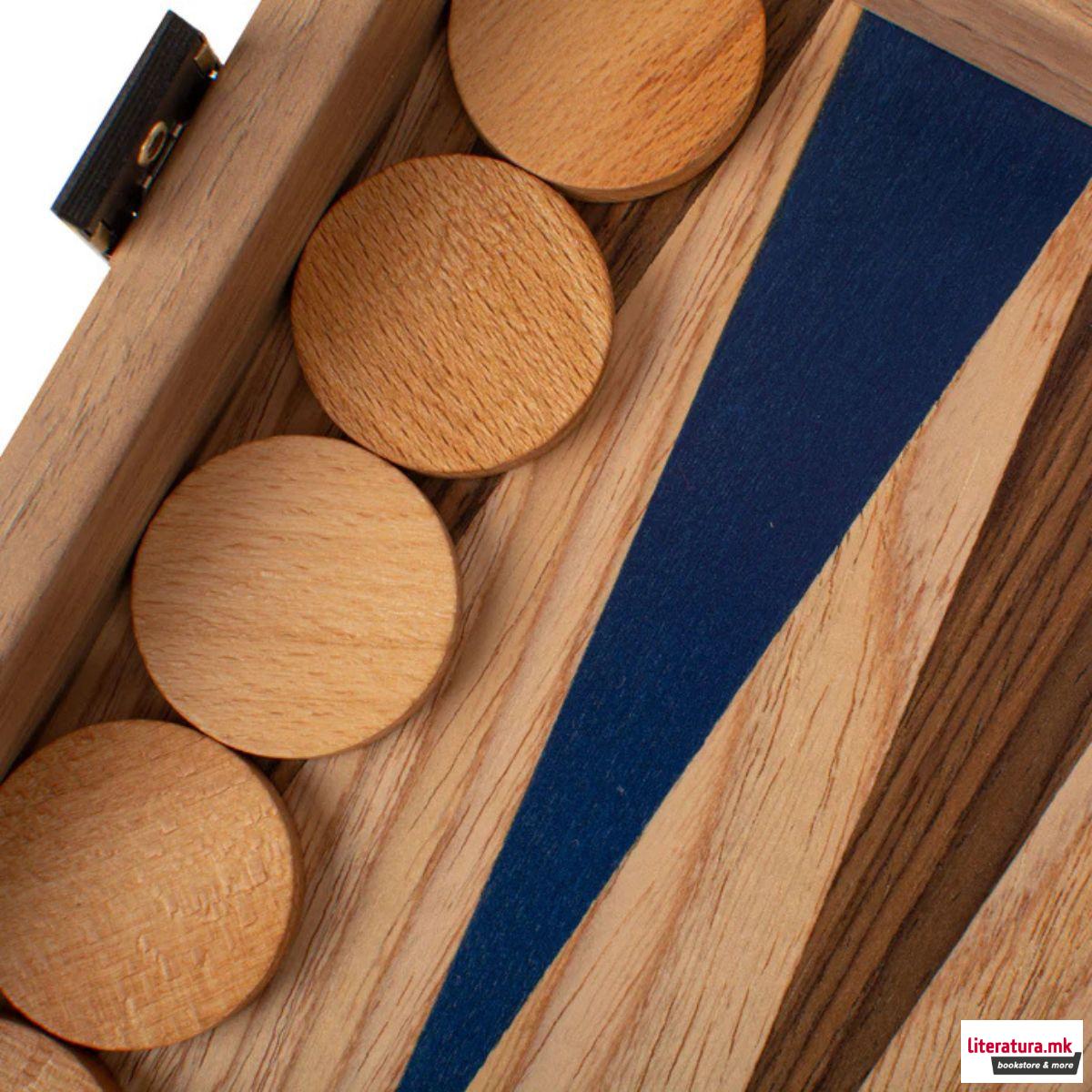 Сет за табла, Oak/Blue & American Walnut 