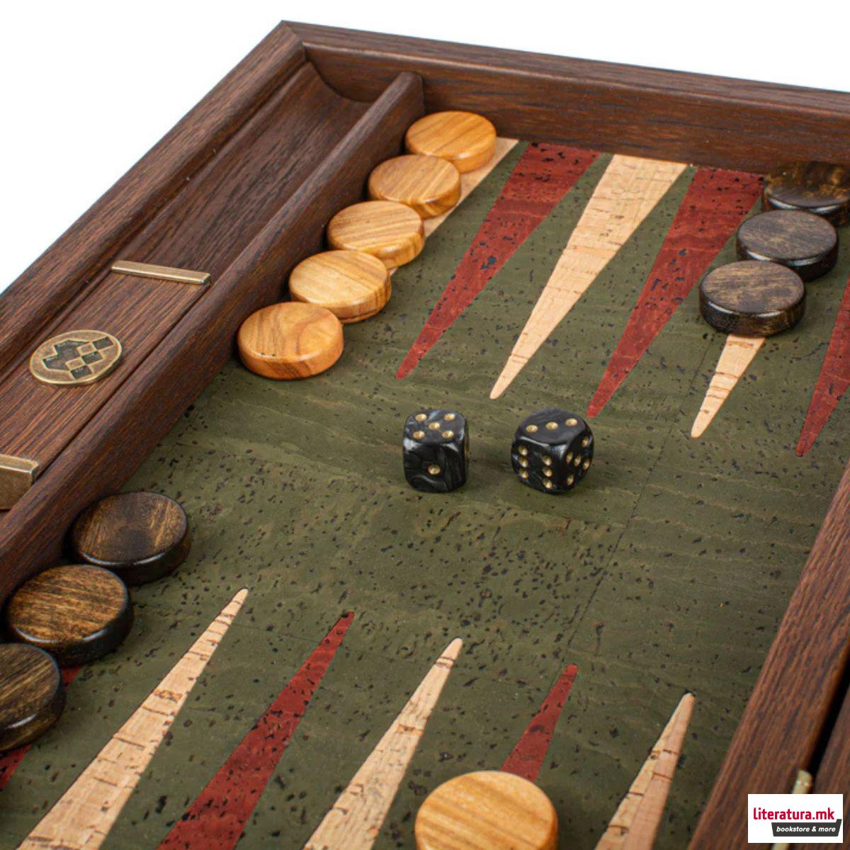 Сет за табла, Premium Handcrafted Green Natural Cork 