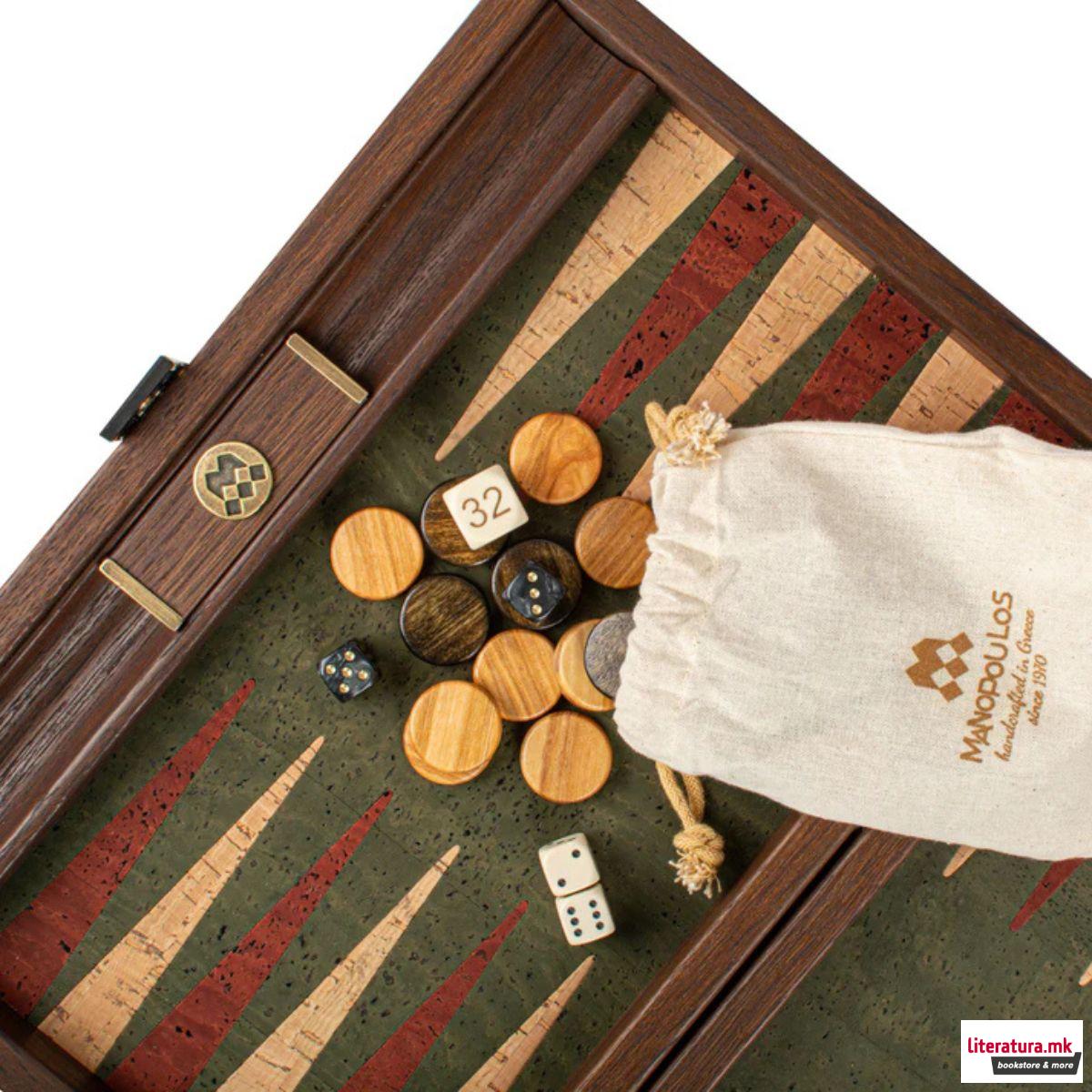 Сет за табла, Premium Handcrafted Green Natural Cork 