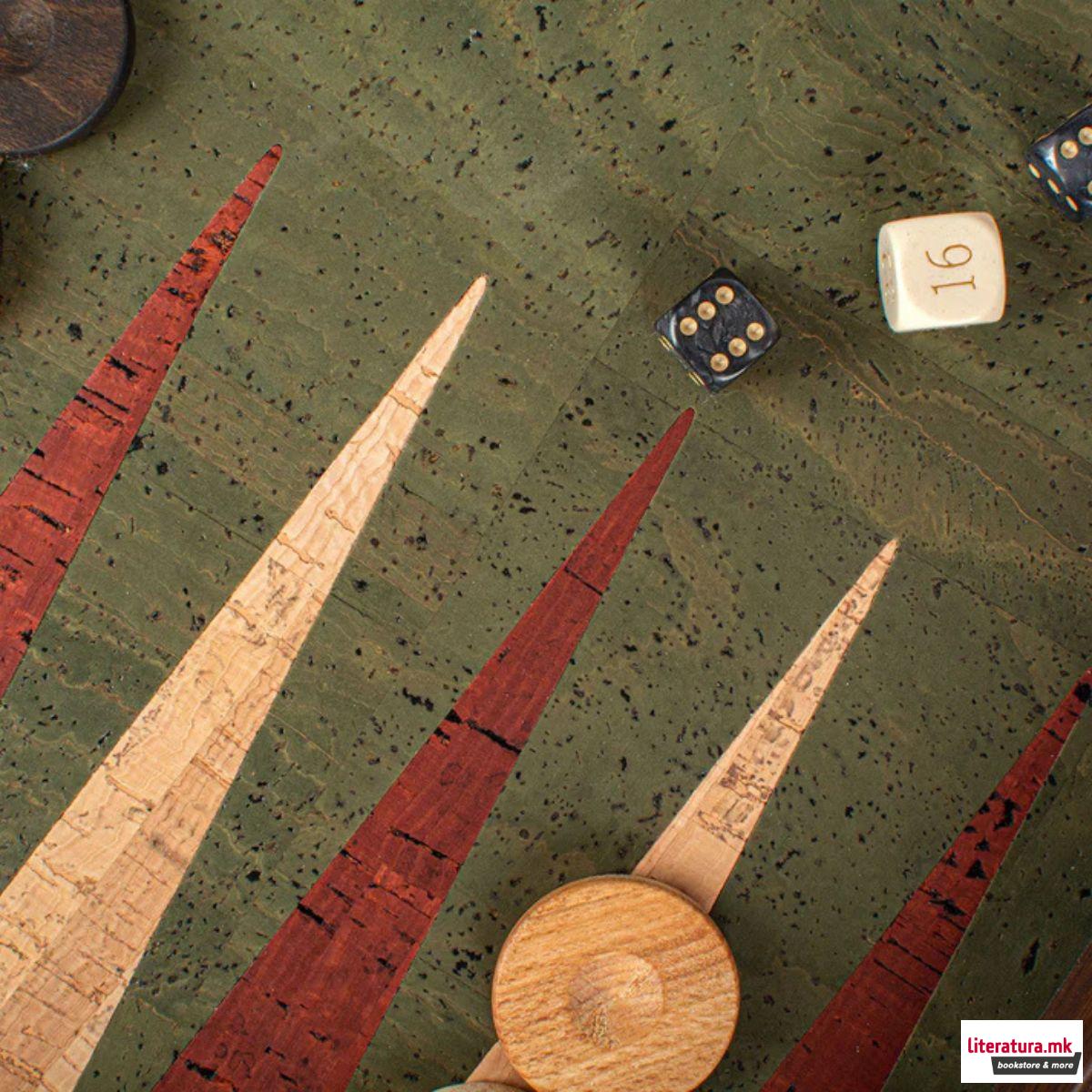 Сет за табла, Premium Handcrafted Green Natural Cork 