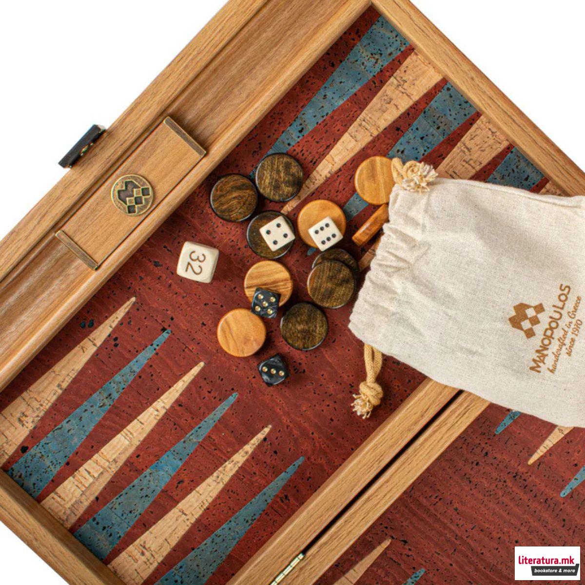 Сет за табла, Premium Handcrafted Red Natural Cork 