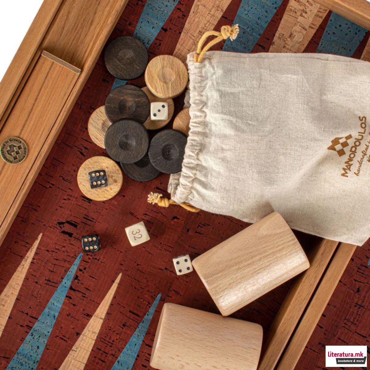 Сет за табла, Premium Handcrafted Red Natural Cork 