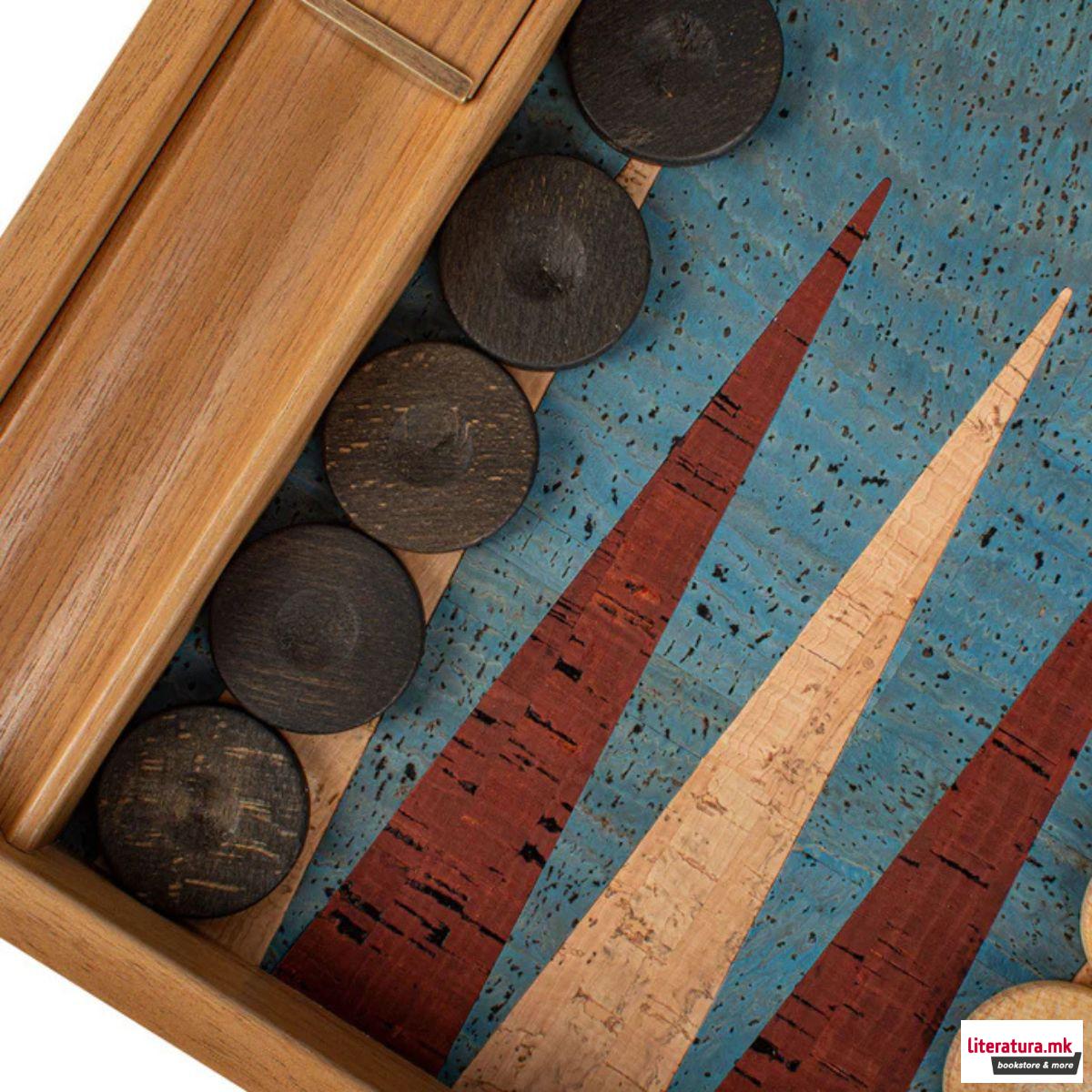 Сет за табла, Premium Handcrafted Turquoise Natural Cork 