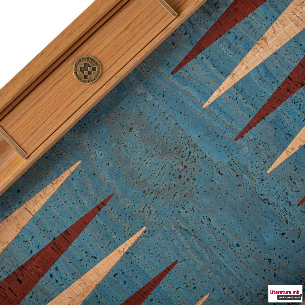 Сет за табла, Premium Handcrafted Turquoise Natural Cork 