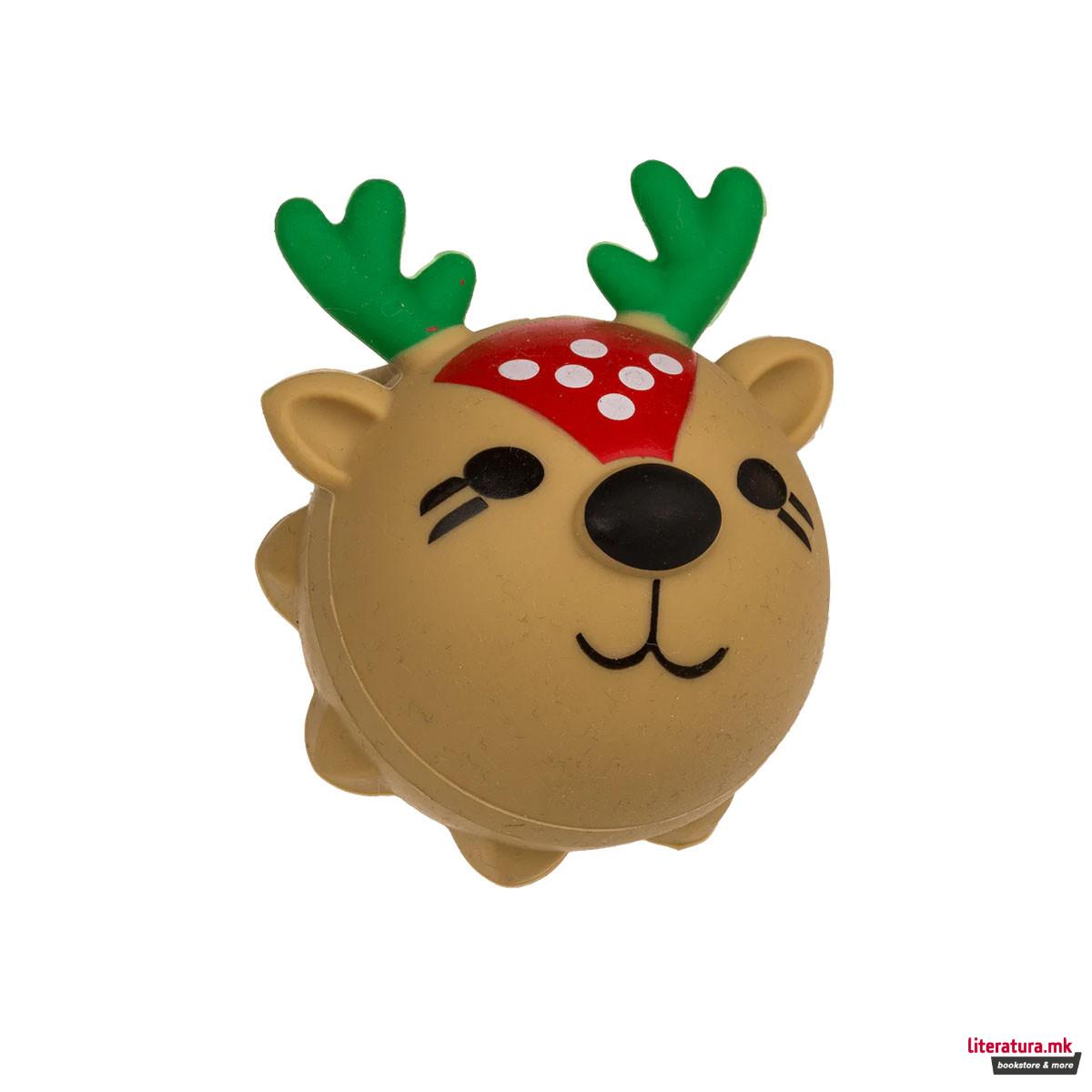 Анти-стрес топче со LED, Xmas Squeeze Pops, 3 дизајни 