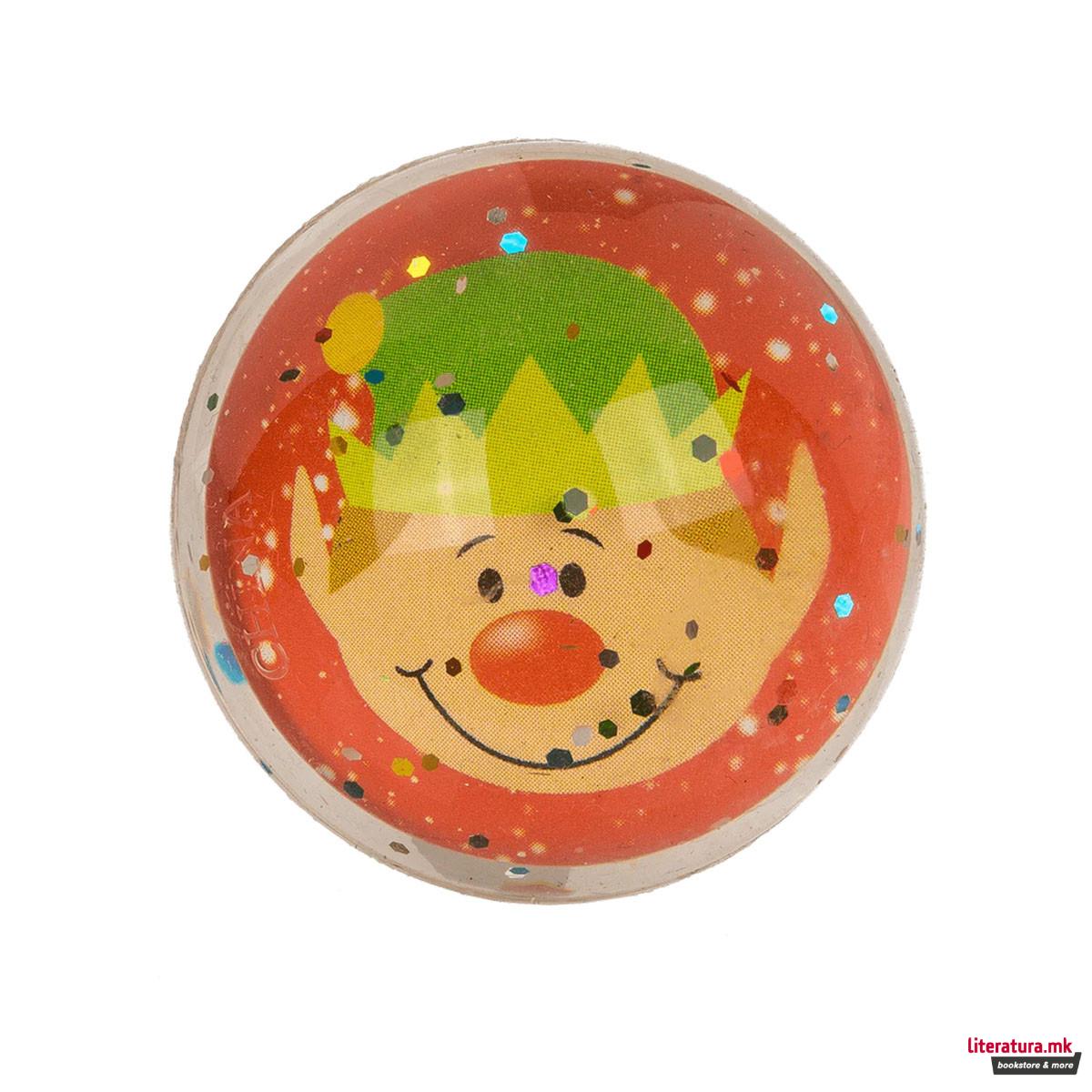 Гумено топче со глитер, Joyful Xmas Jumpers, 4 дизајни 