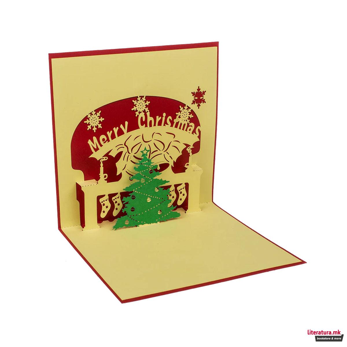 Новогодишна честитка 3D, 3 дизајни 