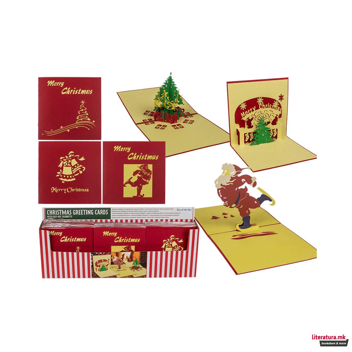 Новогодишна честитка 3D, 3 дизајни 