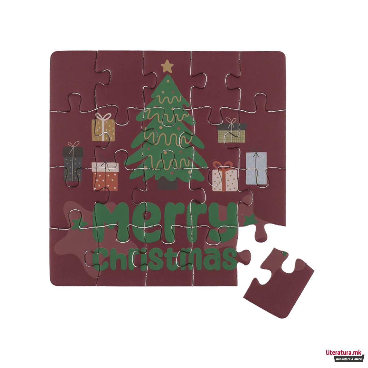 Новогодишна честитка - сложувалка X-Mas, 4 дизајни 