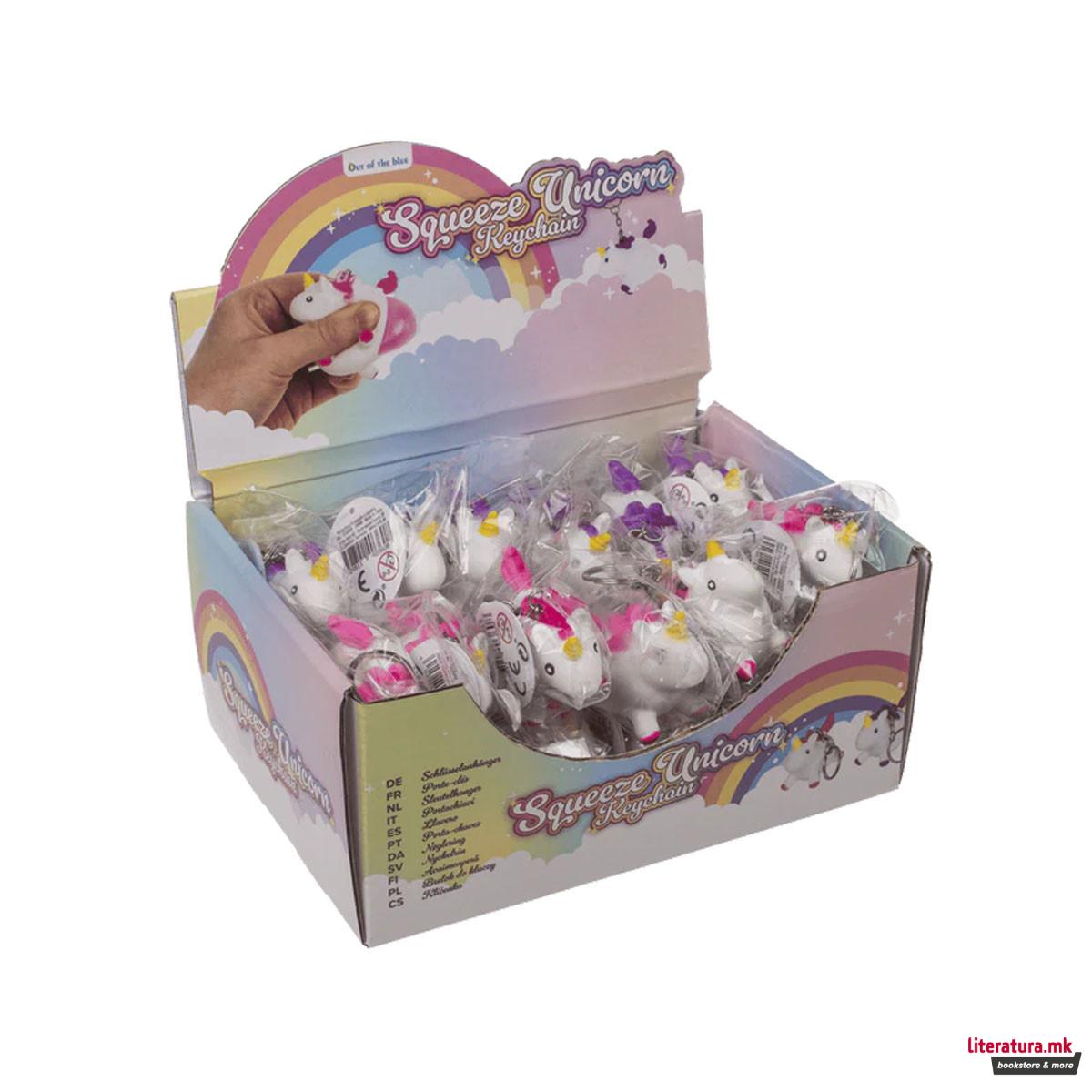 Гумен приврзок за клучеви, Squeeze Unicorn II, 2 бои 