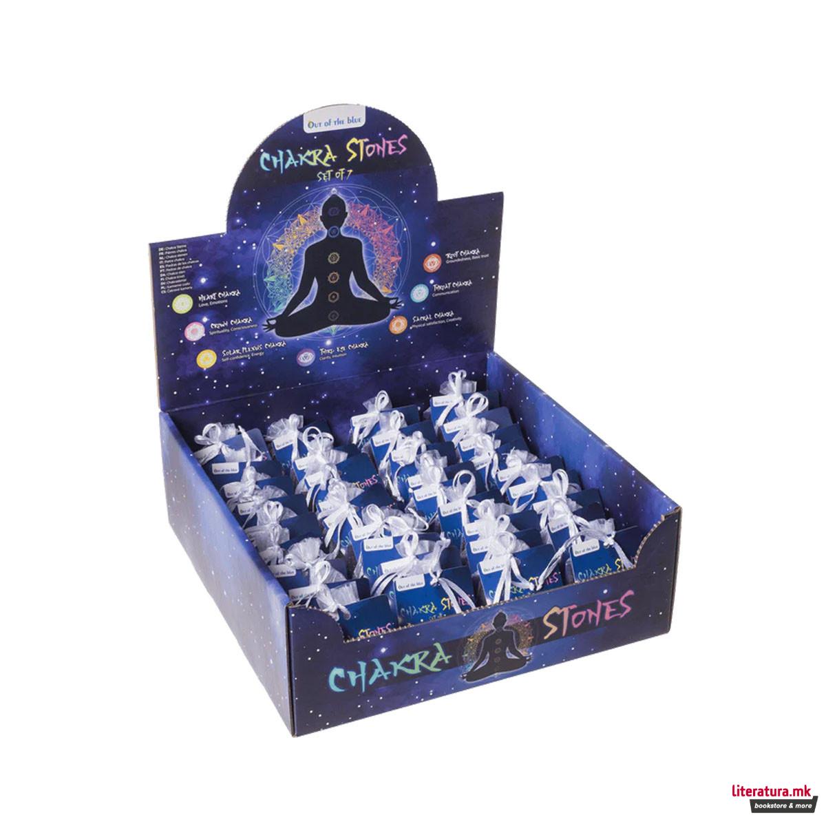 Сет од 7 чакра камчиња во проѕирна вреќичка 