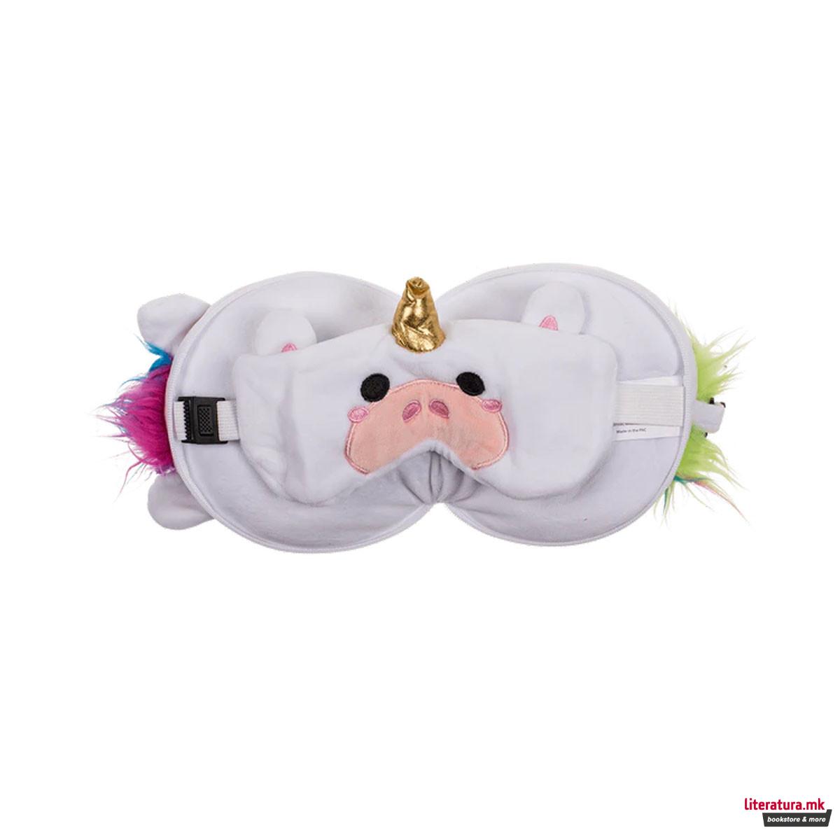 Детска перница за патување + маска за очи Unicorn 