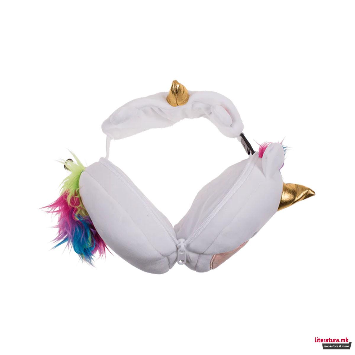 Детска перница за патување + маска за очи Unicorn 