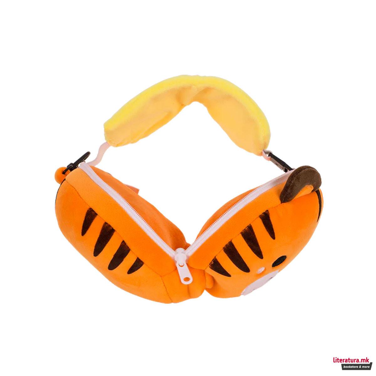 Детска перница за патување + маска за очи Tiger 