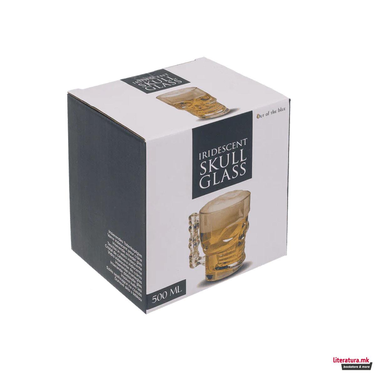 Стаклена чаша Skull, 500ml 