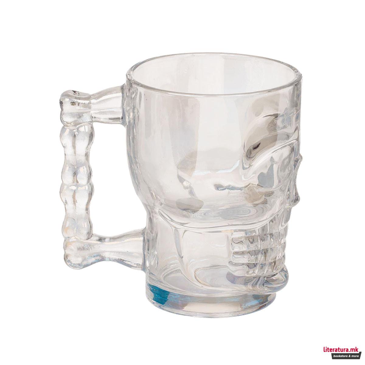 Стаклена чаша Skull, 500ml 