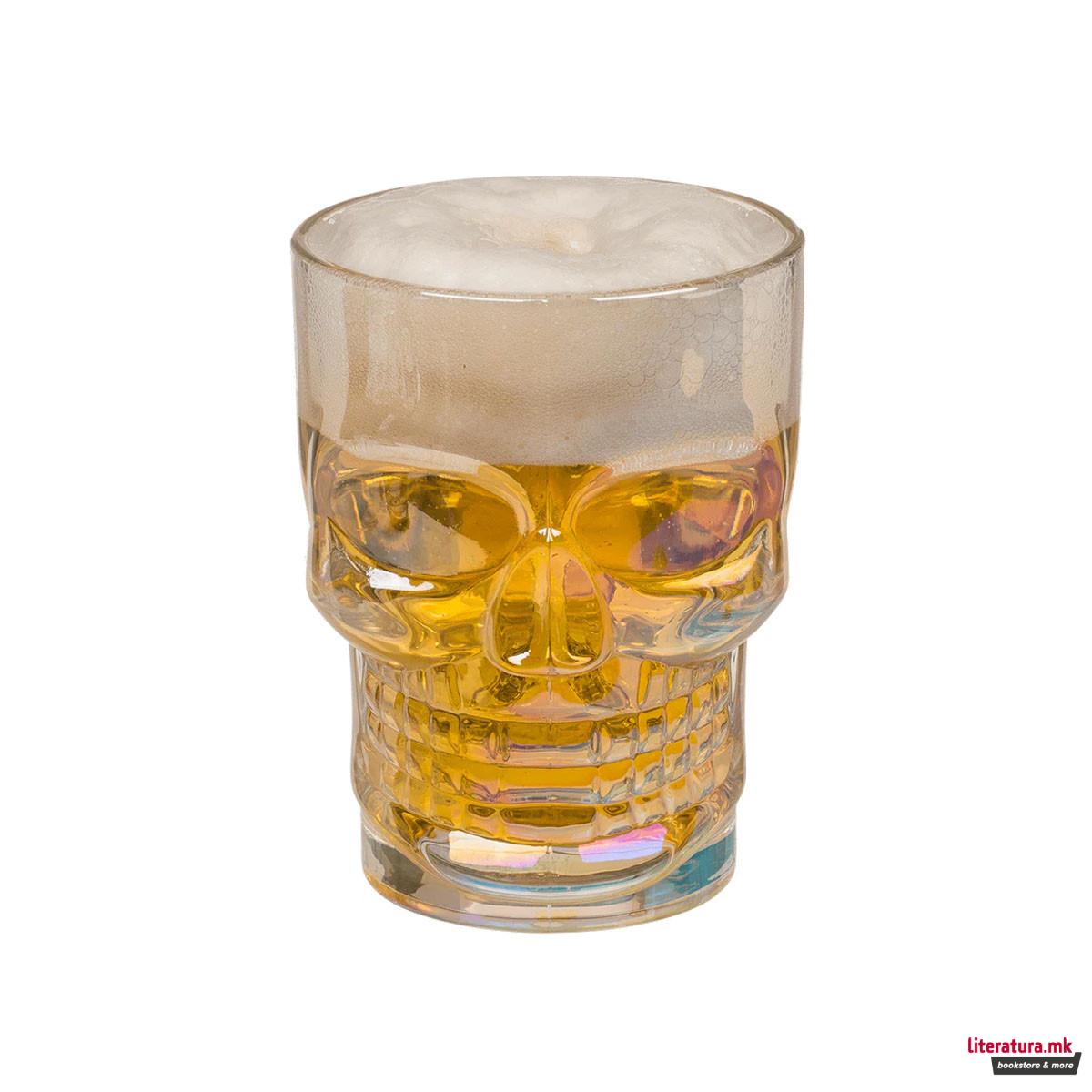 Стаклена чаша Skull, 500ml 
