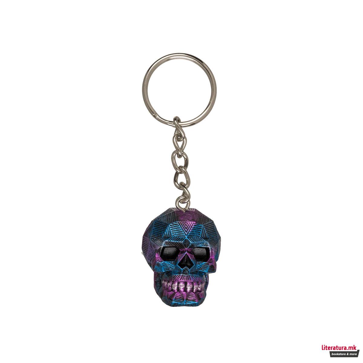 Приврзок за клучеви Skull, 4 бои 