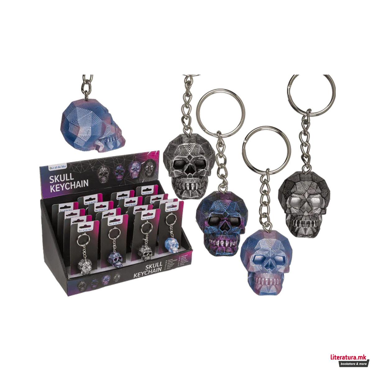 Приврзок за клучеви Skull, 4 бои 
