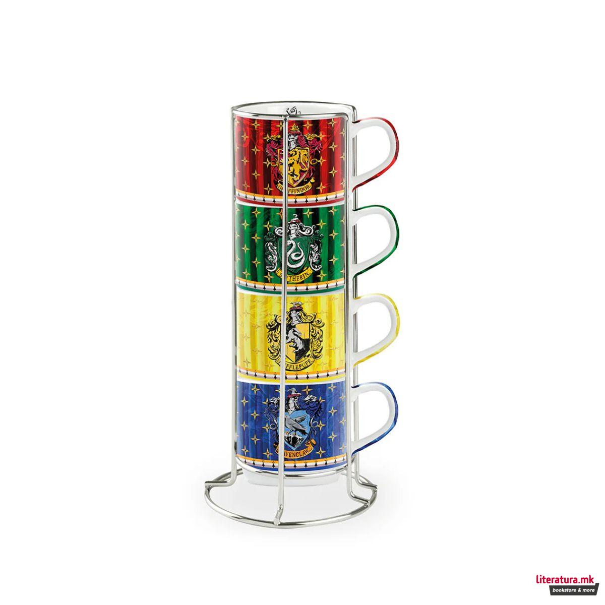 Сет шолји + метален држач, Harry Potter, 4 х 100мл 