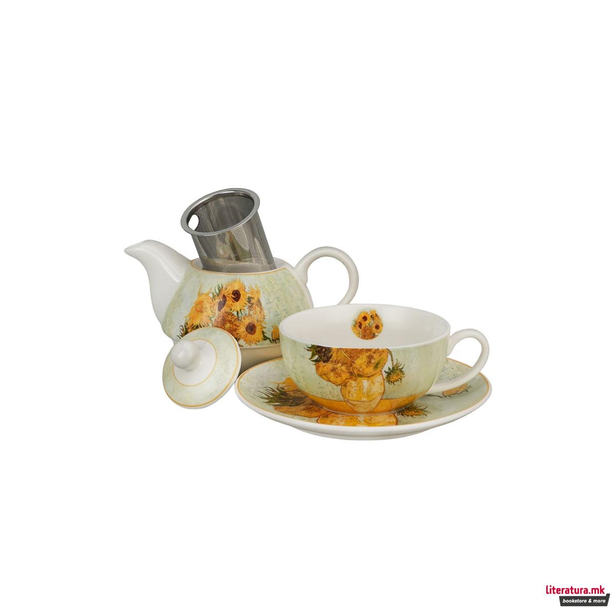 Сет од чајник, шолја и инфузер, Van Gogh - Sunflowers, 300/350 ml 