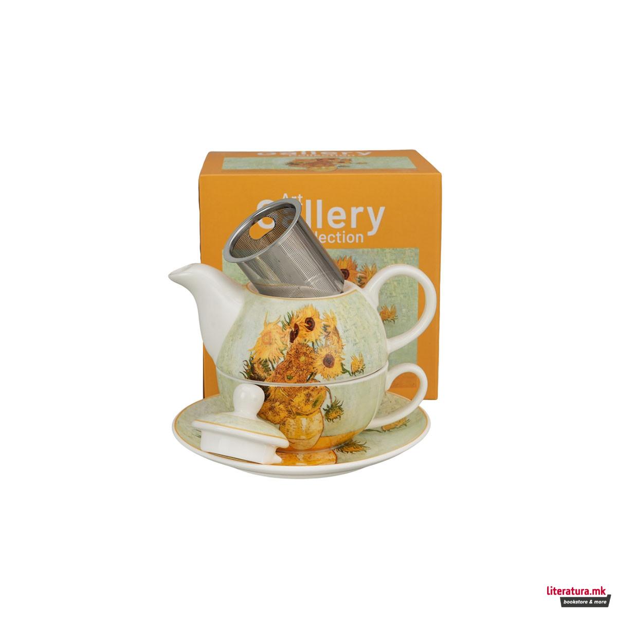 Сет од чајник, шолја и инфузер, Van Gogh - Sunflowers, 300/350 ml 
