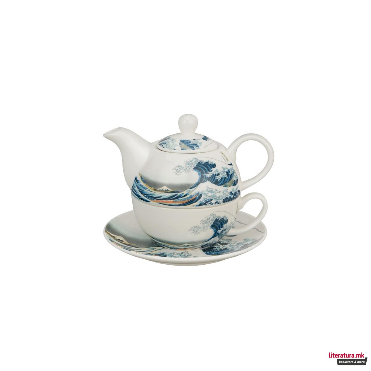 Сет од чајник, шолја и инфузер, Hokusai - The Great Wave of Kanagawa, 300/350 ml 