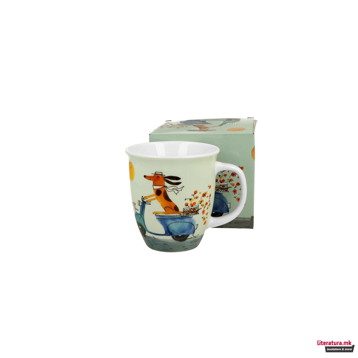 Шолја, Dog's World - Dog on a Scooter, 650ml 