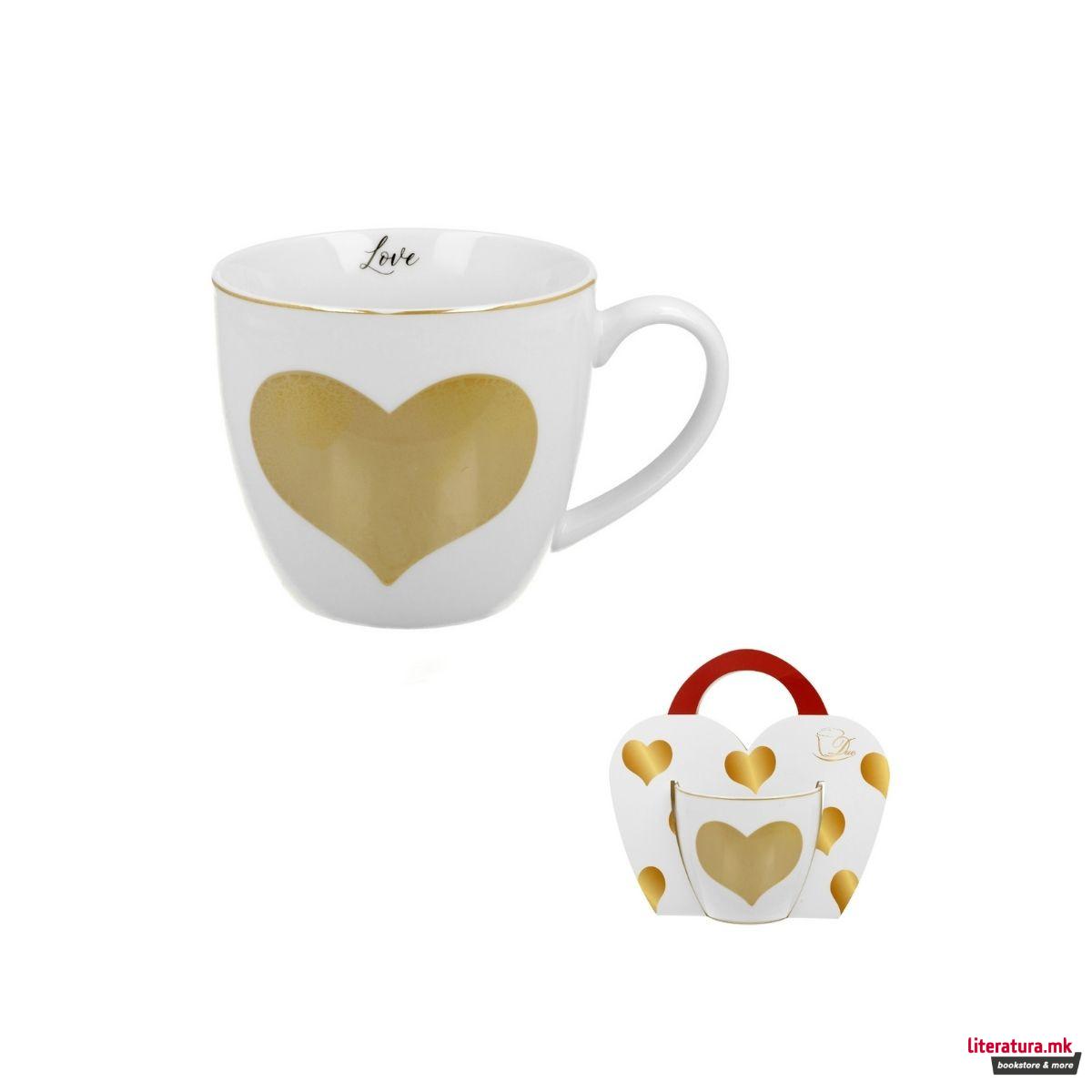 Шолја, Gold Heart, 460ml 