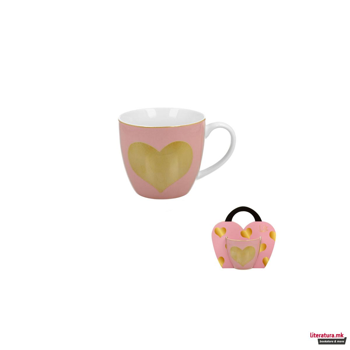 Шолја, Pink Big Heart, 460ml 