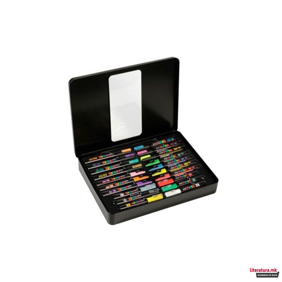 Сет од 20 маркери во куферче, Posca Groovy Colours 