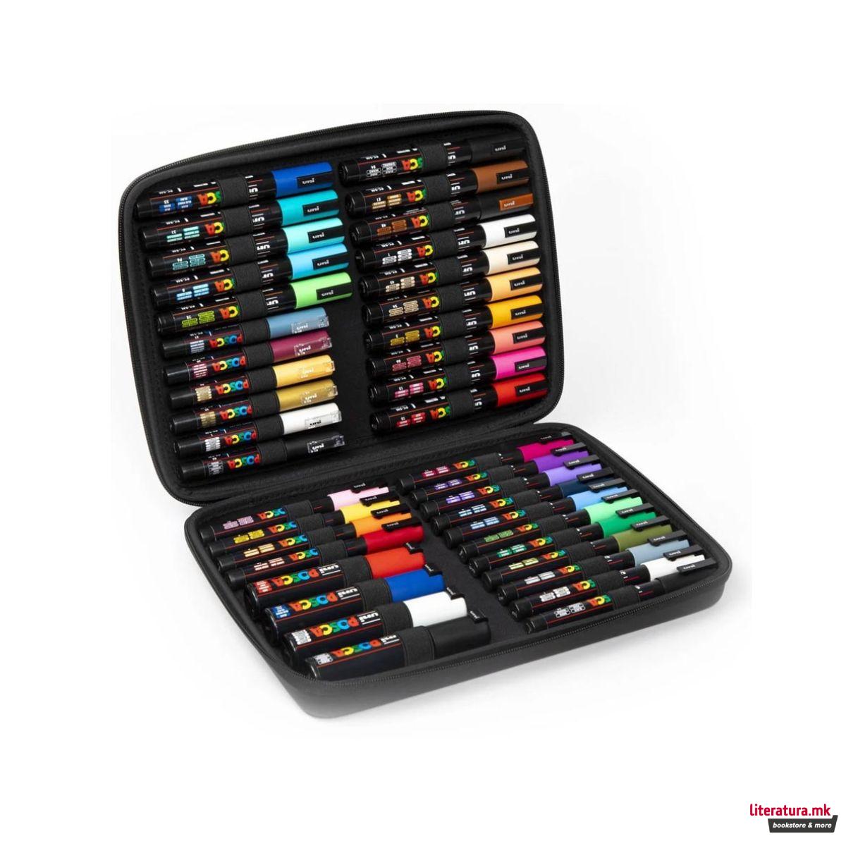 Сет од 40 маркери во несесер, Posca Art 