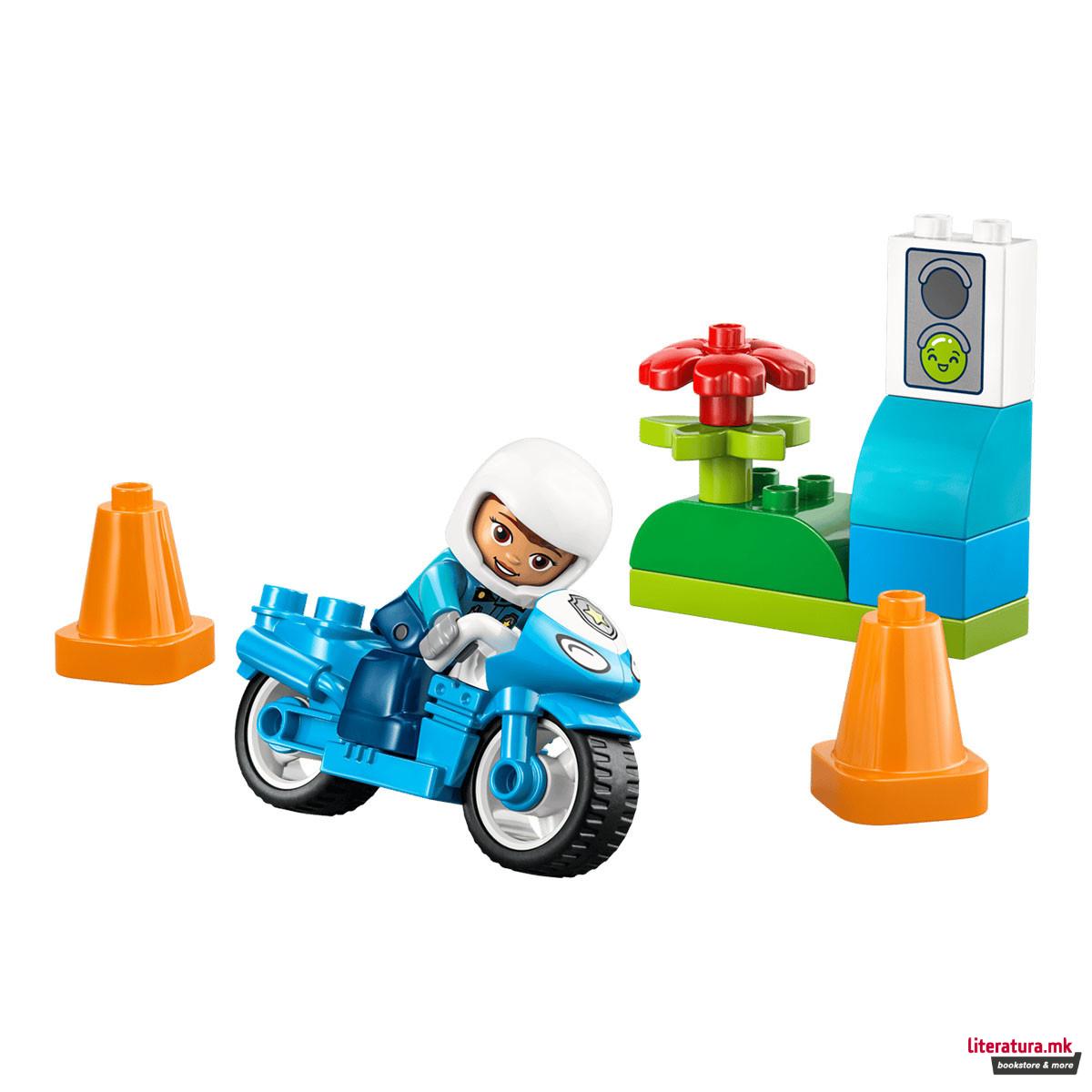 LEGO коцки, Duplo, Blue Police Motorcycle 