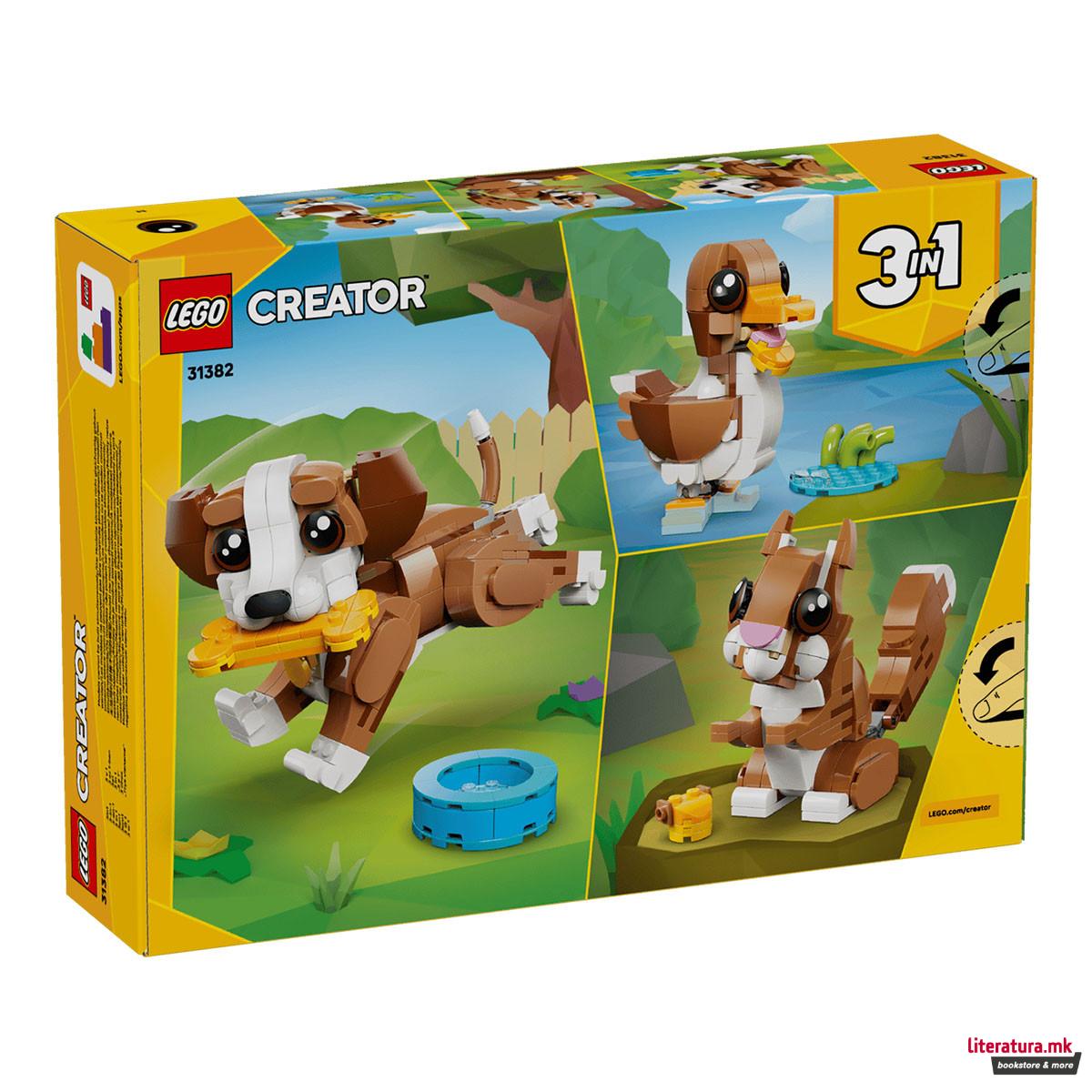 LEGO коцки, Creator 3-in-1, Cute Animals: Playful Puppy Dog 