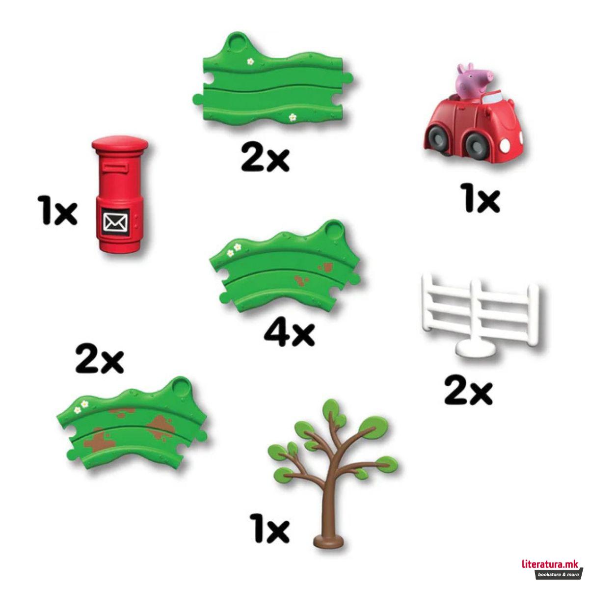 Сет за игра, Peppa Pig: Whizz Around - Peppa's Little Red Car Set 