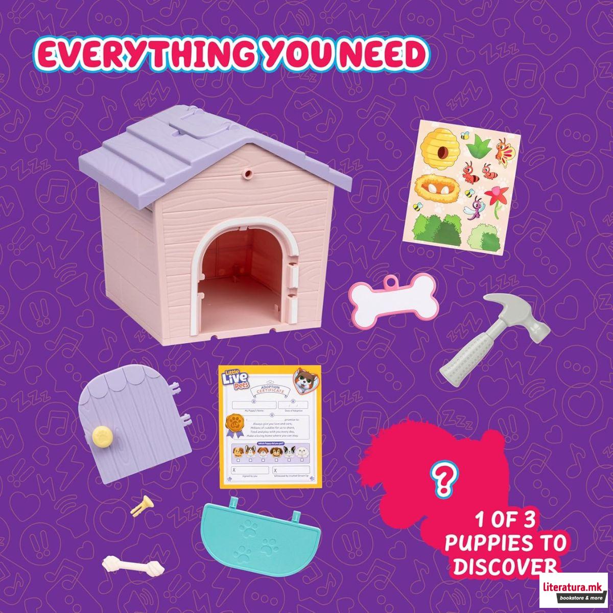 Сет за игра, Little Live Pets: My Puppy's Home Minis - Pink 