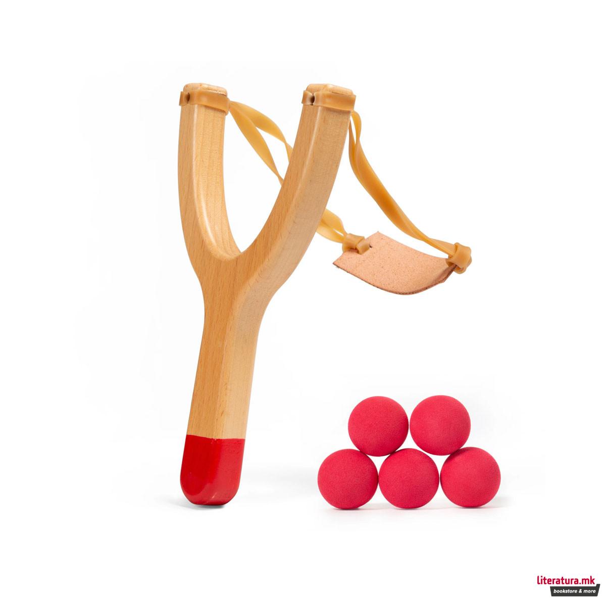 Чатал со меки топчиња Huckleberry Slingshot 