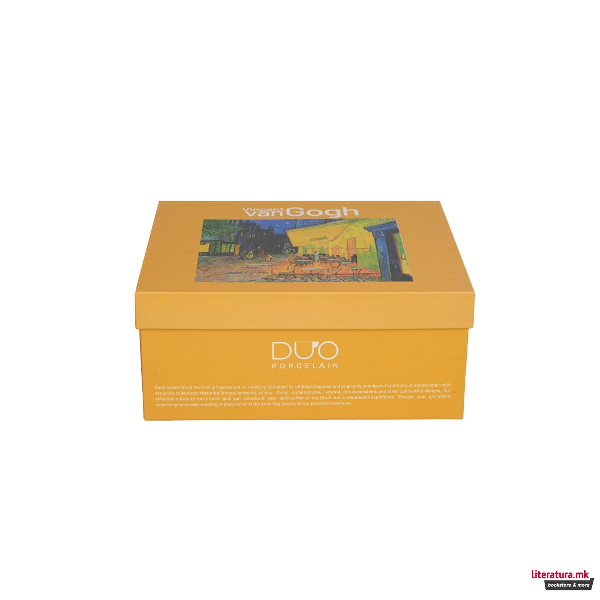 Сет од 2 шолји со тацни Van Gogh - Café Terrace at Night, 110 ml 