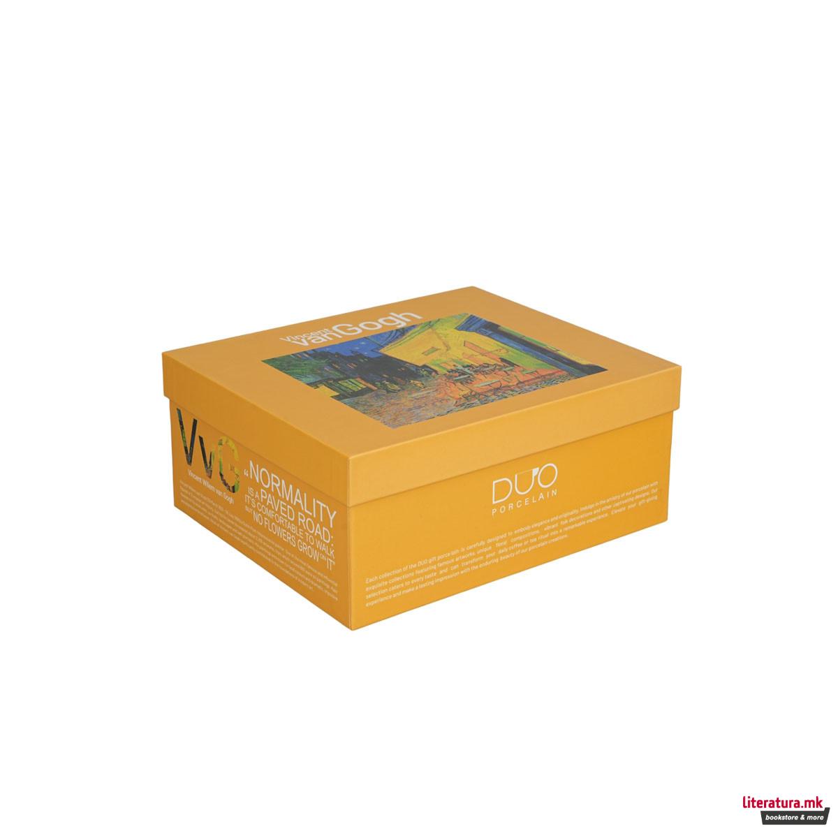 Сет од 2 шолји со тацни Van Gogh - Café Terrace at Night, 110 ml 