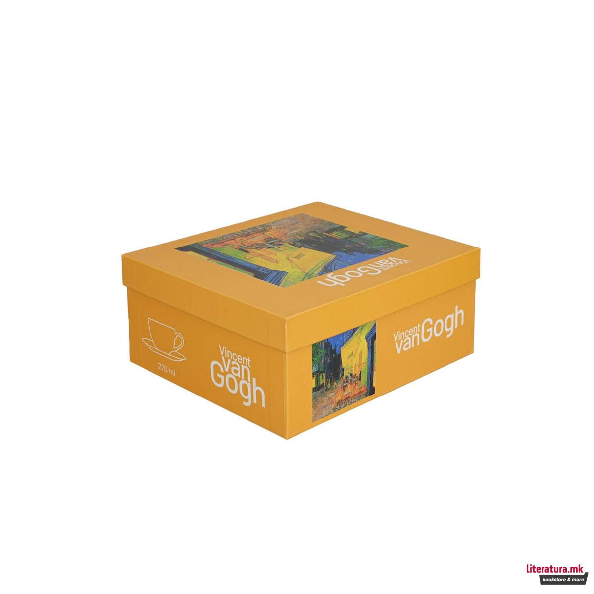 Сет од 2 шолји со тацни Van Gogh - Café Terrace at Night, 110 ml 