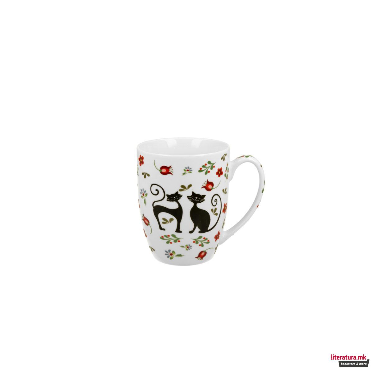 Шолја во украсна хартиена торбичка Ethno Cats, 350 ml 