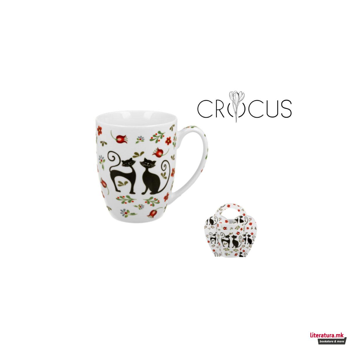 Шолја во украсна хартиена торбичка Ethno Cats, 350 ml 