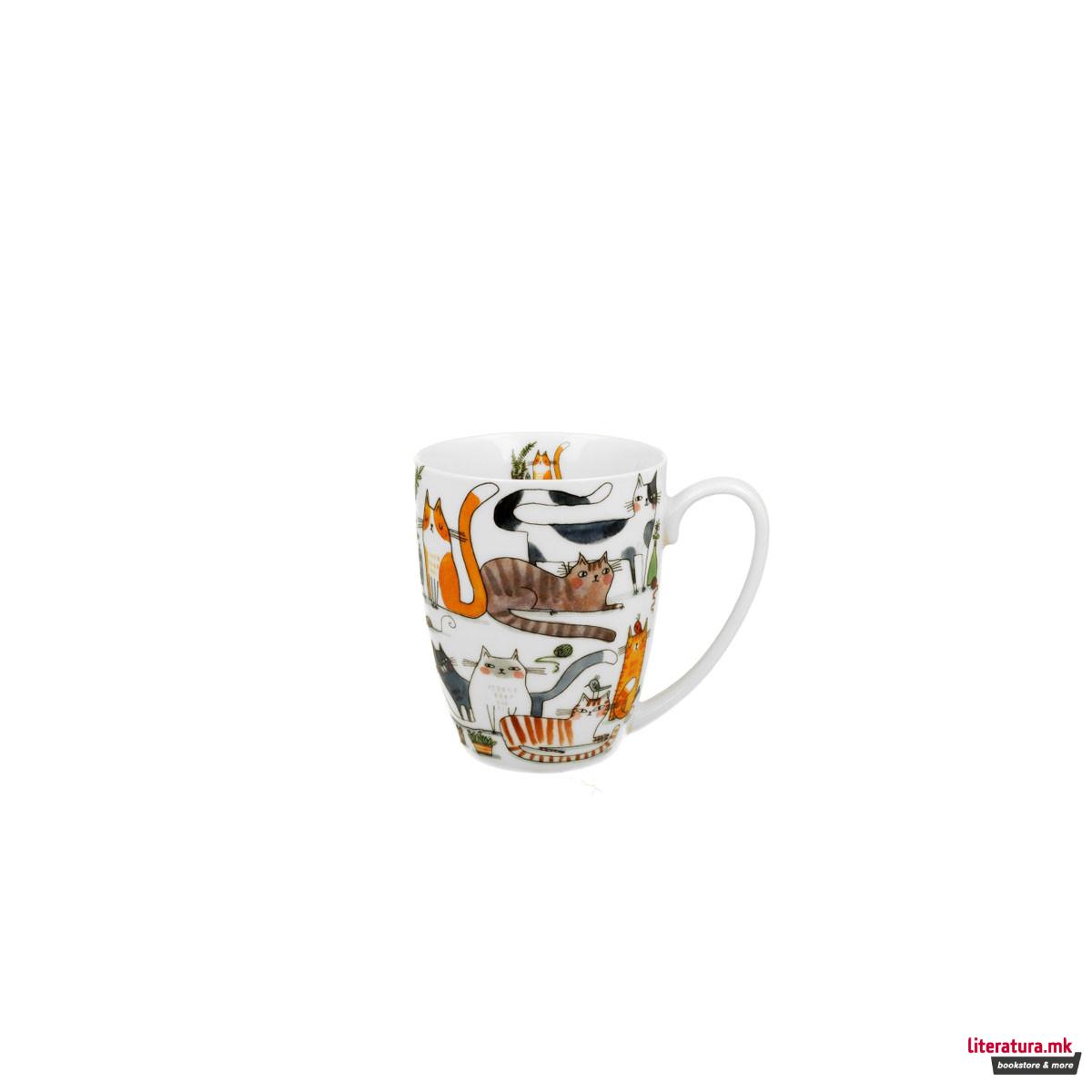 Шолја во украсна хартиена торбичка Cats World: Lazy Cats, 350 ml 