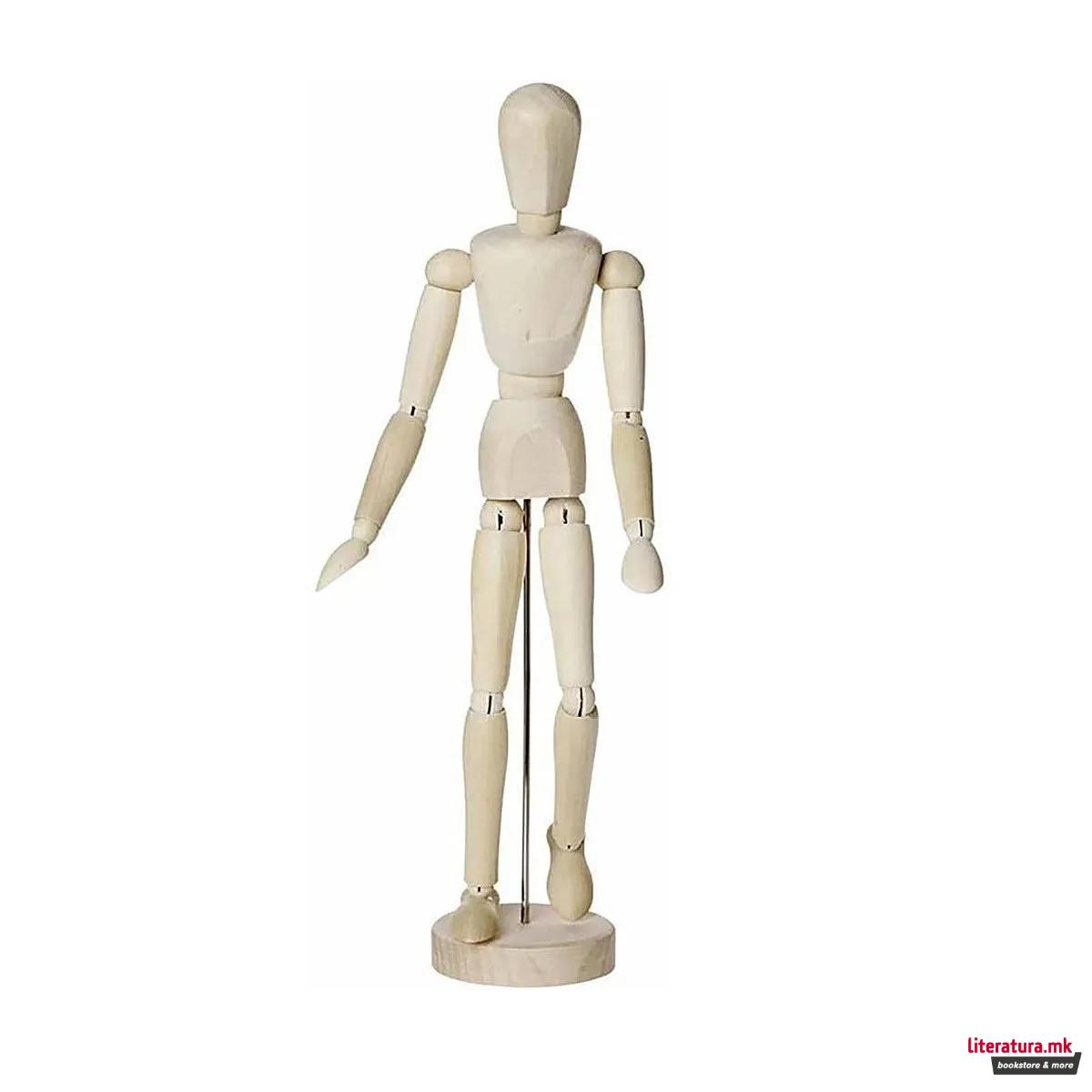 Дрвен човек-модел за цртање, Mannequin, 30 цм