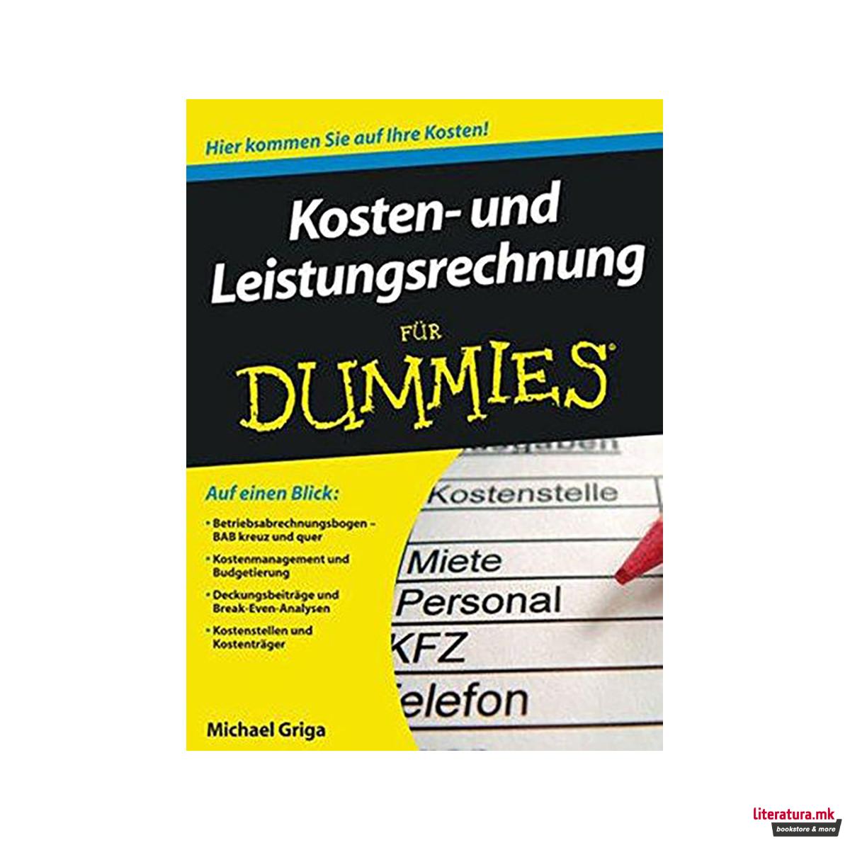 Kosten- und Leistungsrechnung Fur Dummies 